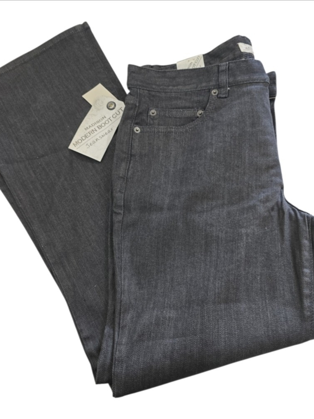 Madison Jeanswear Modern Boot Cut Charcoal Gray Jeans Size 12
